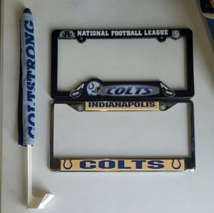 2 Officially Licensed NFL Indianapolis Colts License Plate Frame & Flag